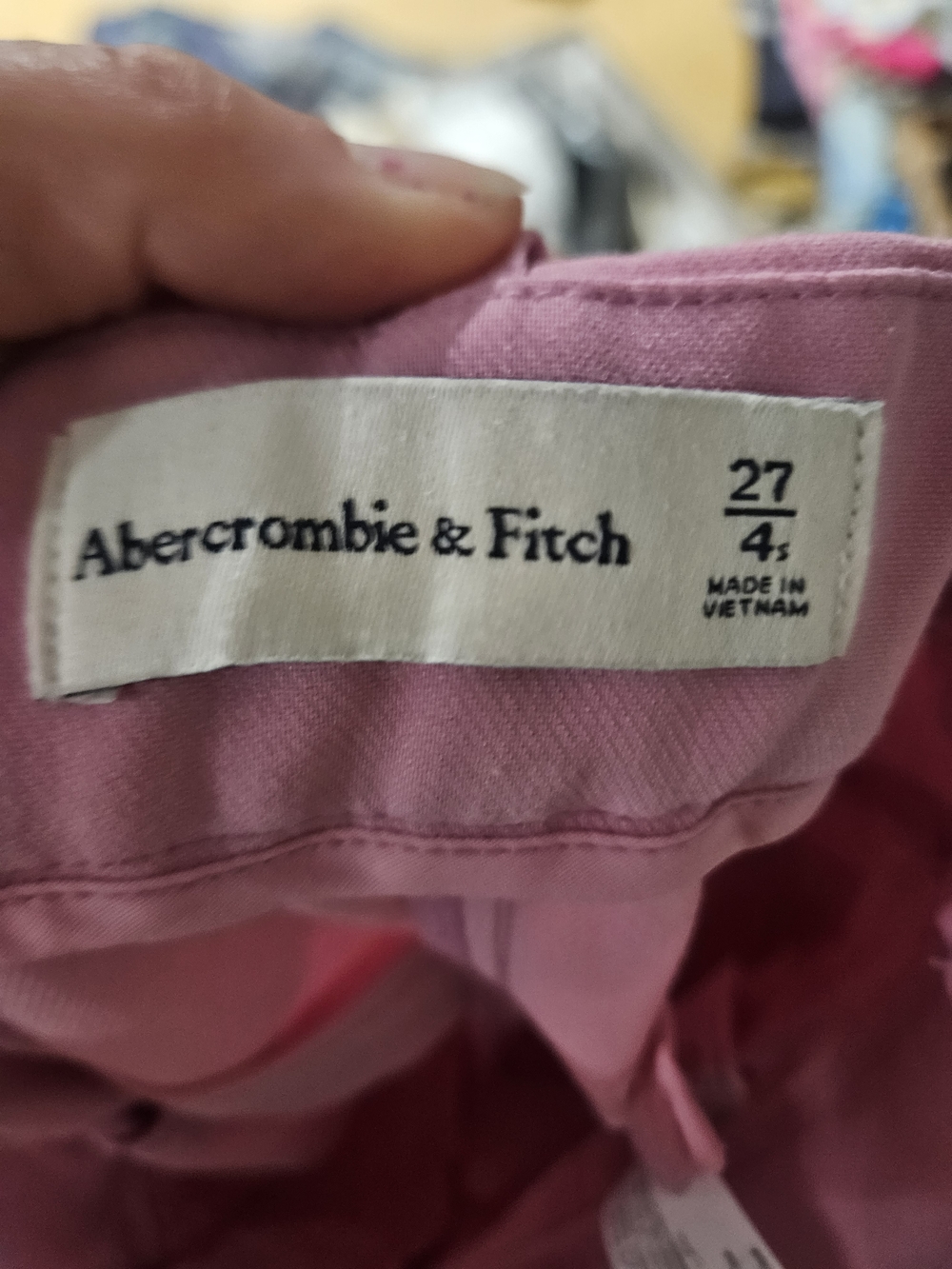 Abercrombie Sloane Pink Wide Leg Trousers High Rise Tailored Pants 27/4 Short - Picture 7 of 16